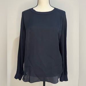 Vince Navy Silk Blouse